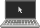 Illusatration of a laptop with mouse pointer showing on the screen.