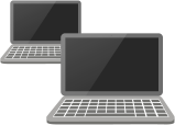 Illustration of two laptops.